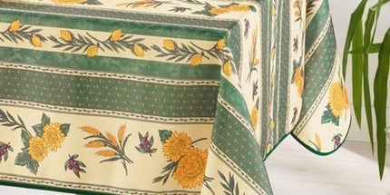 Nappe abeille vert  3m/1m50 anti tache et infroissable