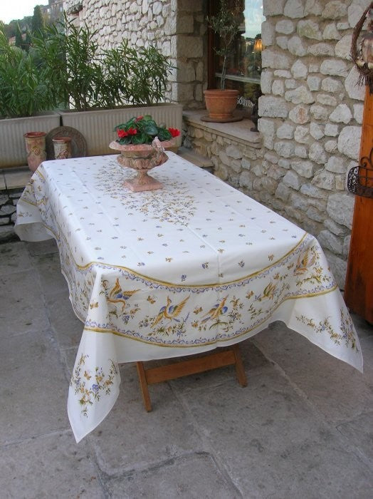 Nappe Faïence de Moustiers Bleu 2m50/1m60
