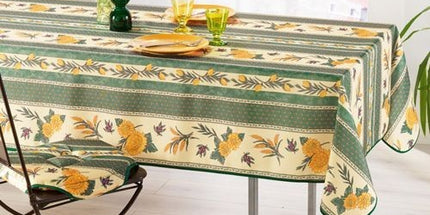 Nappe Abeille vert  2m / 1m50 anti tache infroissable
