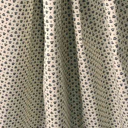 Tissu  au mètre coton  provençal blanc bleu all over