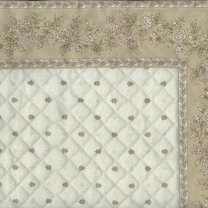 Set de table exclusif cadré ecru beige fleur beige
