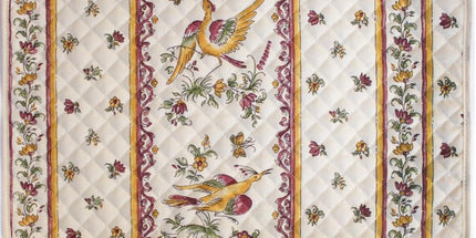 Set de table faïence de moustiers rose en coton enduit plastifié