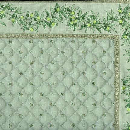 set de table exclusif cadré vert écru olive vert