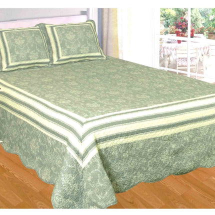 Couvre Lit en Boutis 2m30 /2m50  Ref : baroque gris