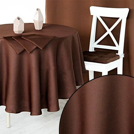Nappe ronde uni chocolat anti tache infroissable 1m80