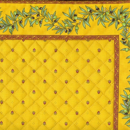 set de table exclusif cadré jaune rouge olive jaune