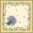 Nappe coton  bouquet de lavande écru bleu 2m50/1m60