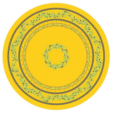 Nappe ronde coton enduit ramatuelle jaune bleu 1m80