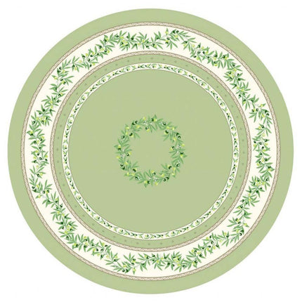 Nappe ronde coton enduit ramatuelle vert 1m80