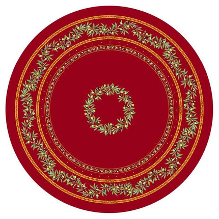 Nappe ronde 1 m 80 coton ramatuelle rouge 1m80