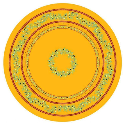 Nappe ronde 1 m 80 coton ramatuelle jaune rouge1m80
