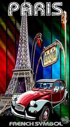 Serviette de plage Paris 69 French symbol 100 cm / 180 cm