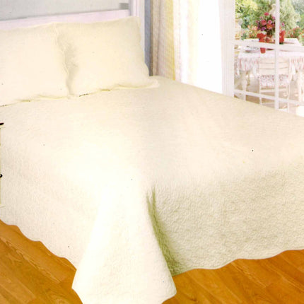 Couvre Lit en Boutis 2m30 /2m50 Ref uni écru 925 ivoir