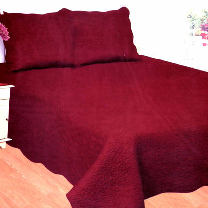 Couvre Lit en Boutis 2m30 /2m50 Ref uni bordeau 925