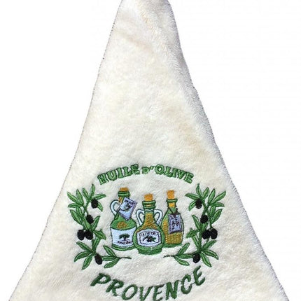 Essuie main rond en éponge huile d'olive Provence écru