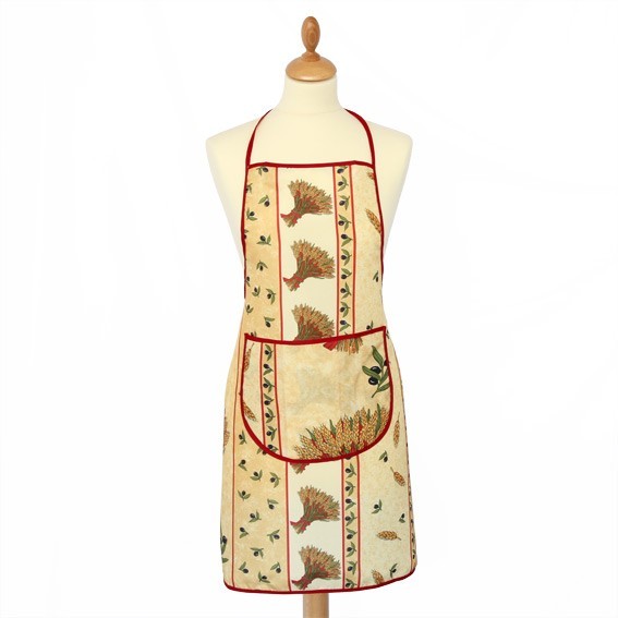 Tablier polyester  bouquet de blé paille