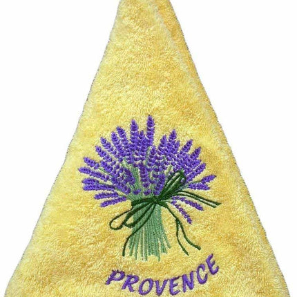 Essuie main rond en éponge lavande jaune