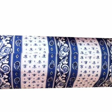 Tissu  au mètre coton  provençal blanc bleu rayure bm2