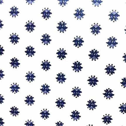 Tissu  au mètre coton  provençal blanc bleu all over 1 nyl