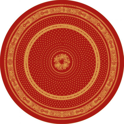 Nappe ronde jacquard coton tissé  2m30 Bastide rouge