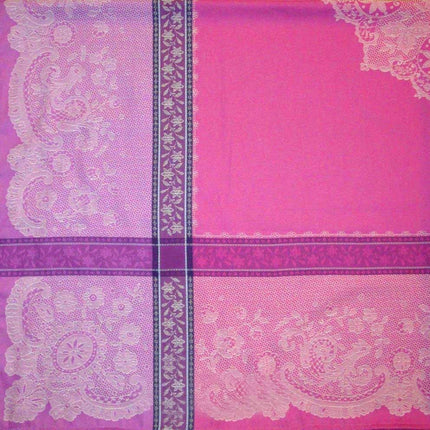 Nappe jacquard traitée téflon 3m/1m60 Dentelle framboise