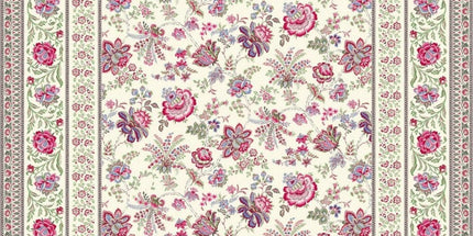 Nappe carrée jacquard  garance fushia bleu   1m45/1m45