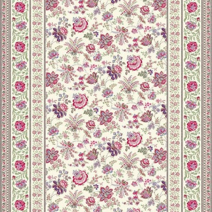 Nappe carrée jacquard  garance fushia bleu   1m45/1m45