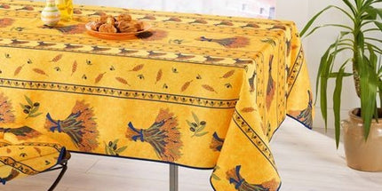 Nappe bouquet de blé et olive jaune 2m / 1m50