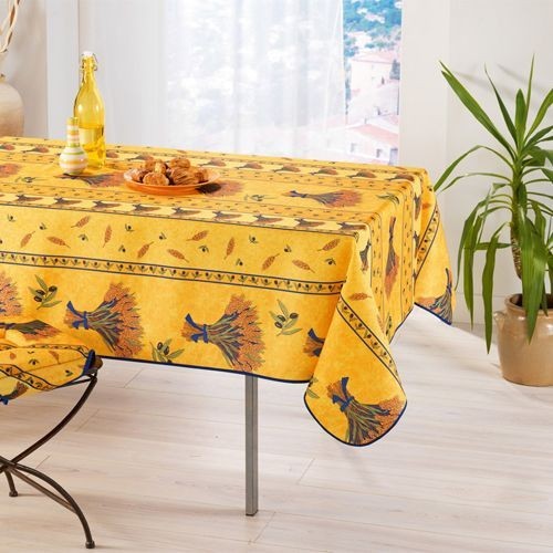 Nappe bouquet de blé et olive jaune 2m / 1m50