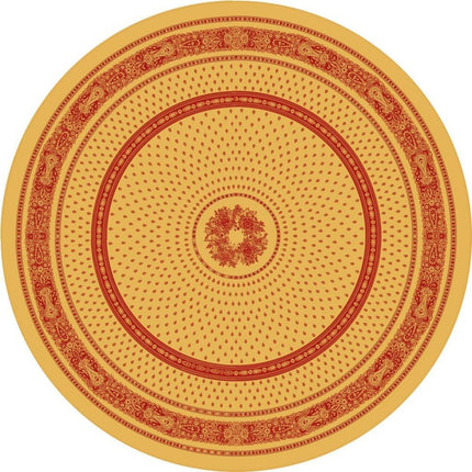 Nappe ronde jacquard coton tissé  2m30 Bastide jaune rouge