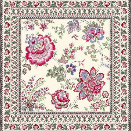 Housse de coussin tissé jacquard Garance fushia bleu 45cm/45cm