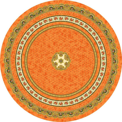 Nappe ronde coton enduit  tradition rouille 1m80