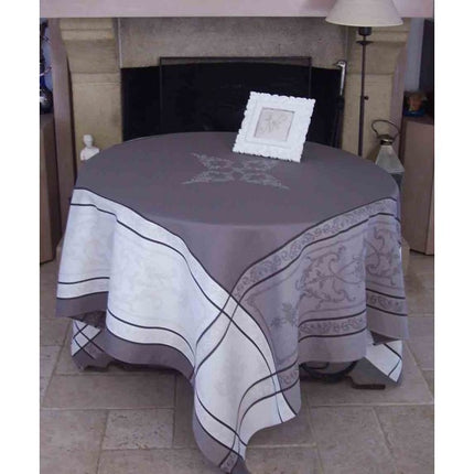 Nappe carrée jacquard 3m/1m60 montmirail taupe écru