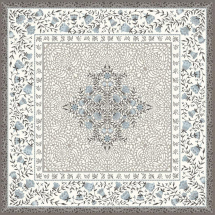 Tapis de Table Jacquard aubrac taupe bleu 75x75 cm