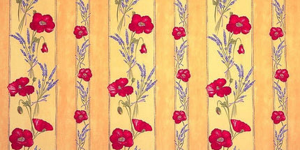 Nappe coquelicot lavande jaune coton enduit plastifié 3m/1m55