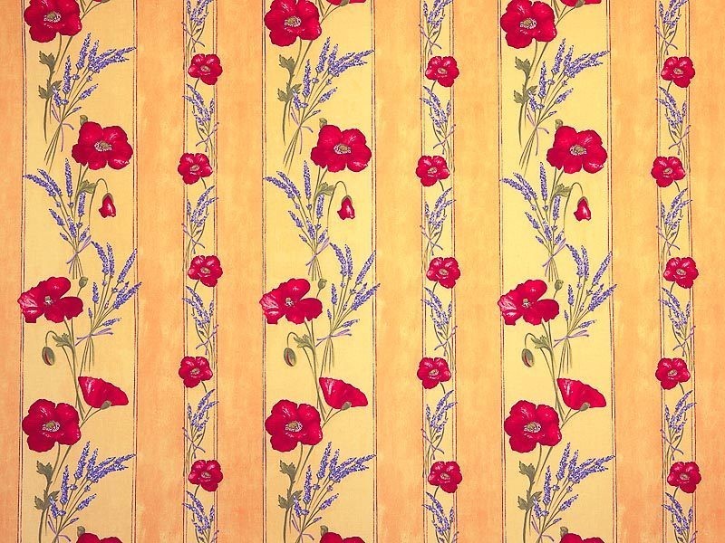 Nappe coquelicot lavande jaune coton enduit plastifié 3m/1m55