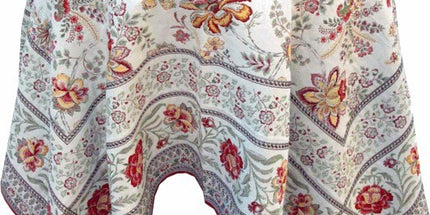 Nappe carrée jacquard  garance jaune rouge   1m45/1m45