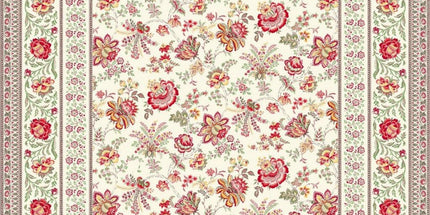 Nappe carrée jacquard  garance jaune rouge   1m45/1m45