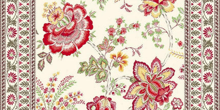 Housse de coussin garance jaune rouge
