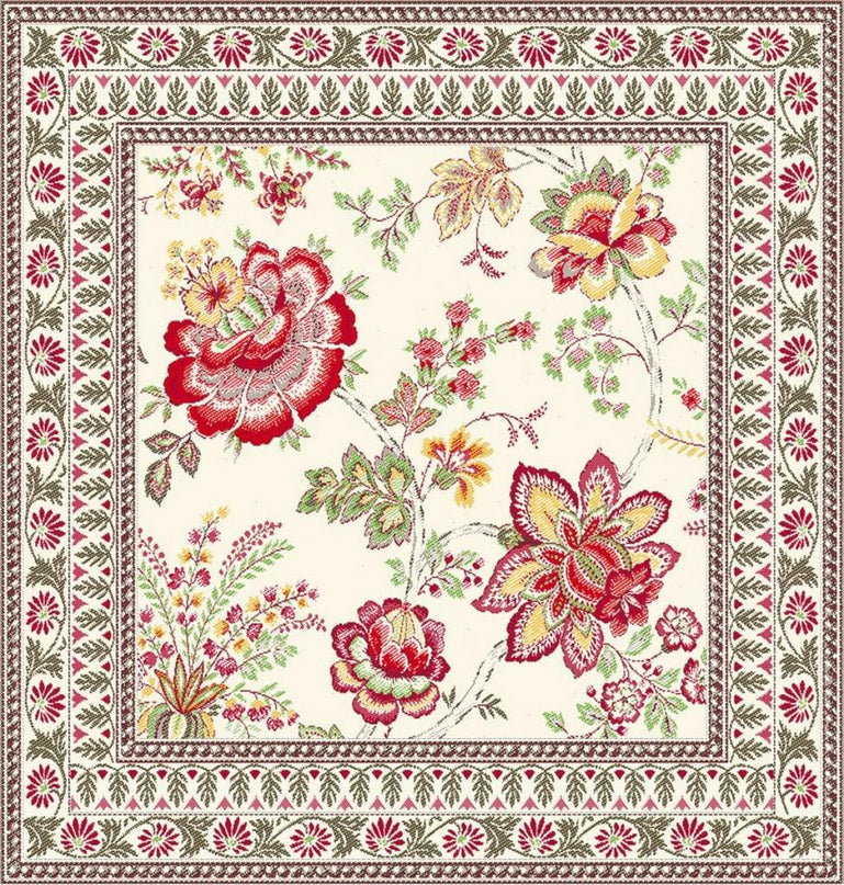 Housse de coussin garance jaune rouge
