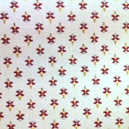 Tissu  au mètre coton  provençale écru bordeau all over