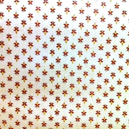 Tissu  au mètre coton  provençale écru bordeau all over