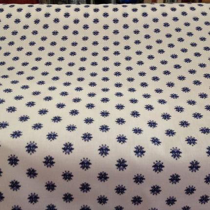 Tissu  au mètre coton  provençal blanc bleu all over 1 nyl