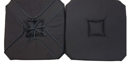 Coussin de chaise 4 rabats uni gris anthracite