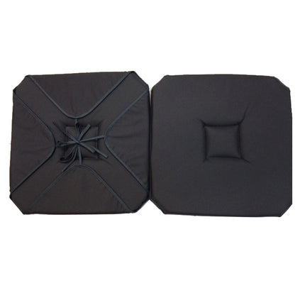 Coussin de chaise 4 rabats uni gris anthracite