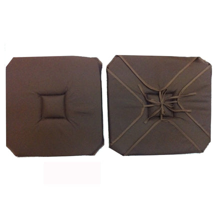 Coussin de chaise 4 rabats uni  chocolat