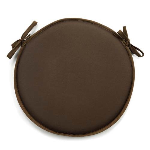 Coussin de chaise rond uni chocolat