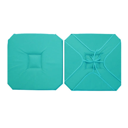 Coussin de chaise 4 rabats uni turquoise