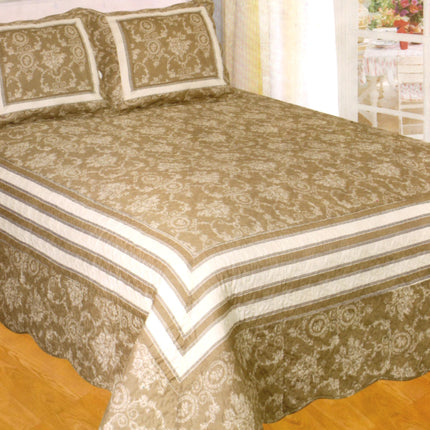 Couvre Lit  Boutis baroque beige 2m30 x 2m50