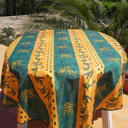 Nappe mimosa citron lavande vert 1m80 anti tache infroissable